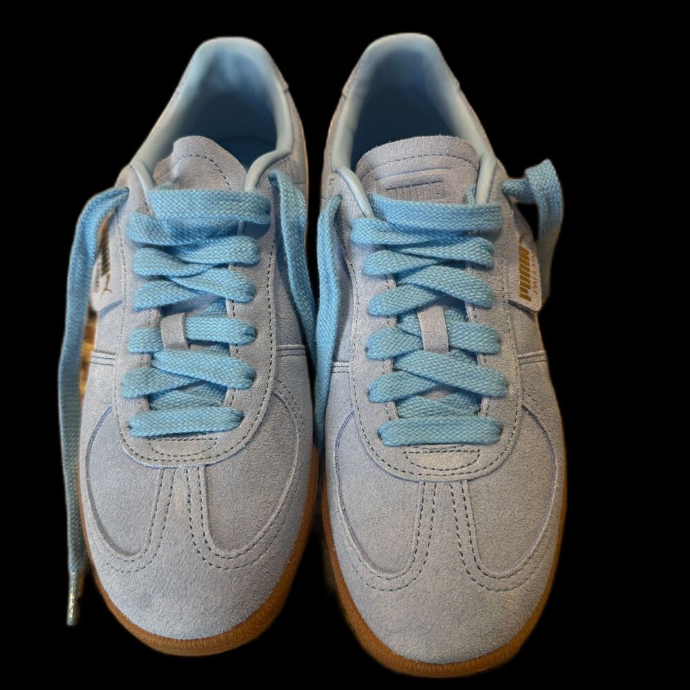 Puma Palermo Blue and White Leather Unisex Sneakers men 7.5 NEW wo 9